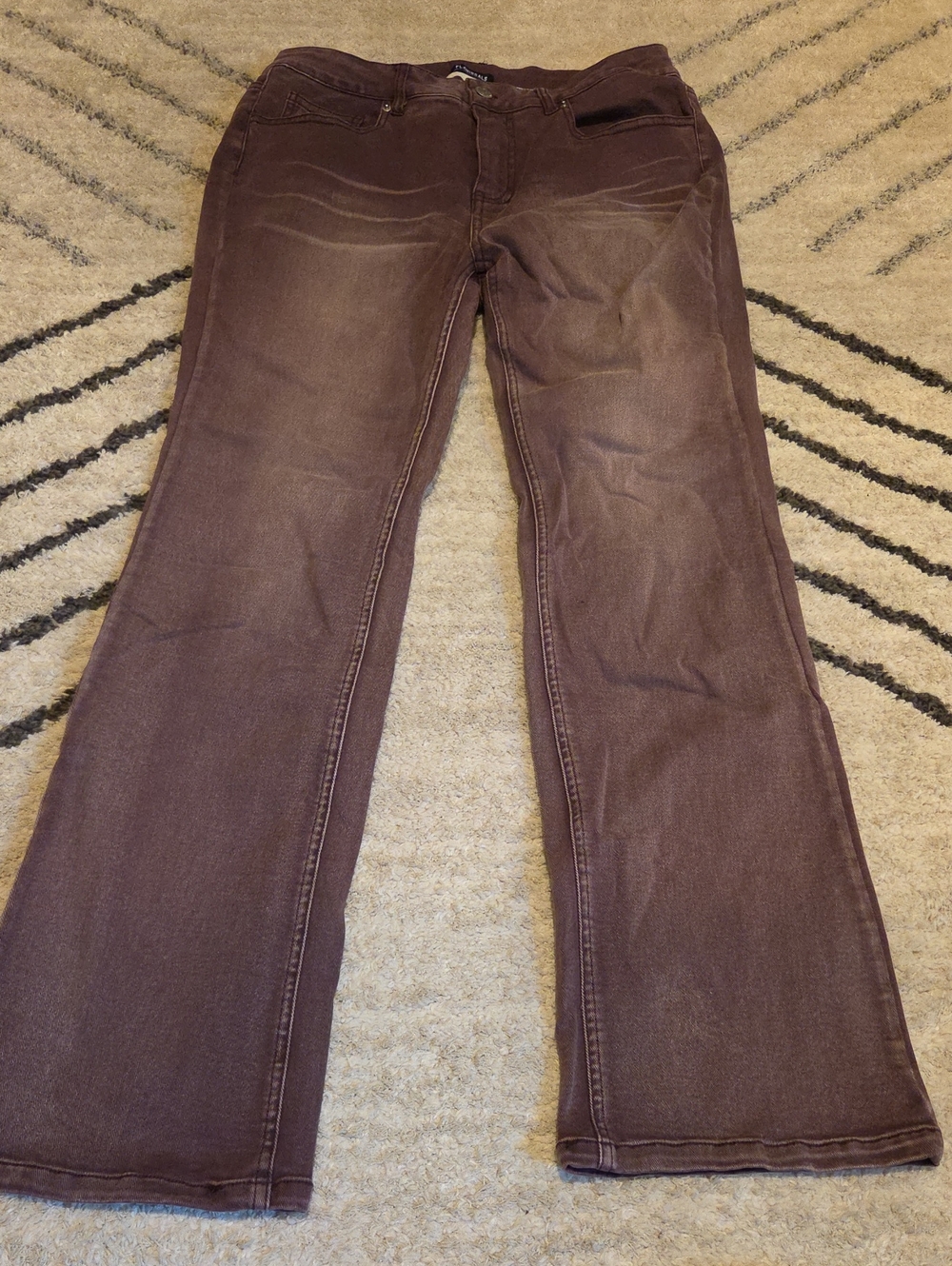 Women’s Wide-Leg Flare Jeans in Dark Brown/Purple Wash